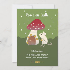 Niedliche Cogingcore-Maus Red Mushroom House Green