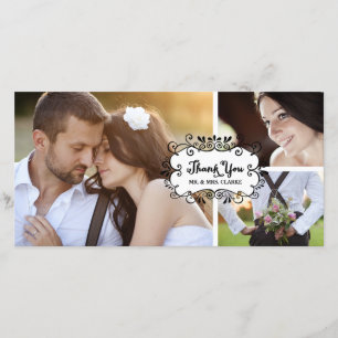 Niedliche Collagen-rustikale Hochzeit danken Ihnen Dankeskarte