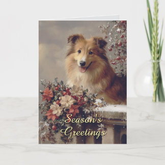 Niedliche Collie Dog Weihnachtskarte Karte