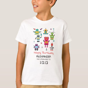 Niedliche Colorful Roboter Kids Robot Geburtstagsp T-Shirt