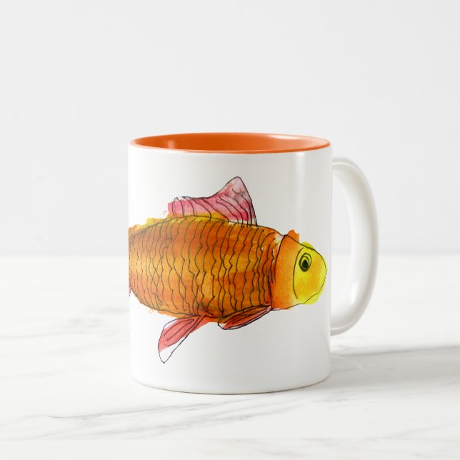 Niedliche Comedan-Pop-Illustration Zweifarbige Tasse (VorderseiteRechts)