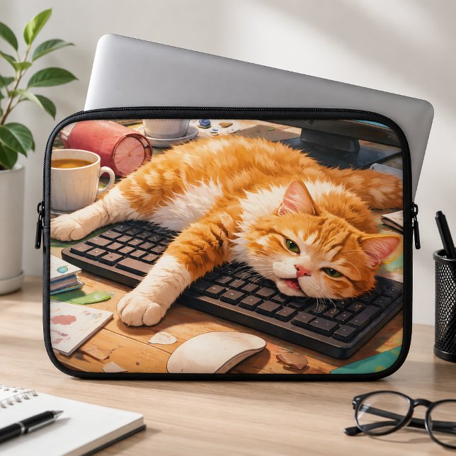 Niedliche Computerkater Laptopschutzhülle (Von Creator hochgeladen)