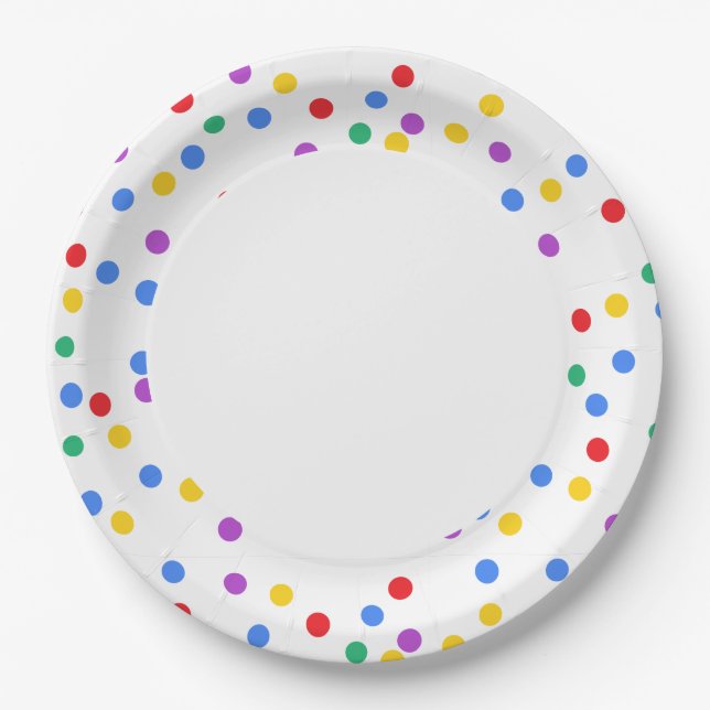 Niedliche Confetti Dots Pappteller (Vorderseite)