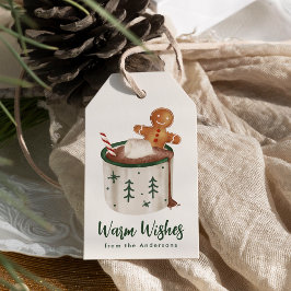 Niedliche Cookies und Kakaowärme wünschen Urlaub Geschenkanhänger