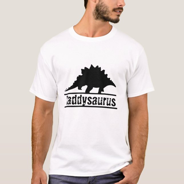 niedliche coole anpassbare Daddysaurus-Familie Din T-Shirt (Vorderseite)