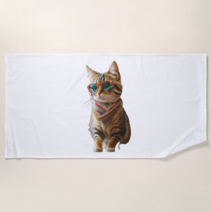 Niedliche Coole Katze Strandtuch