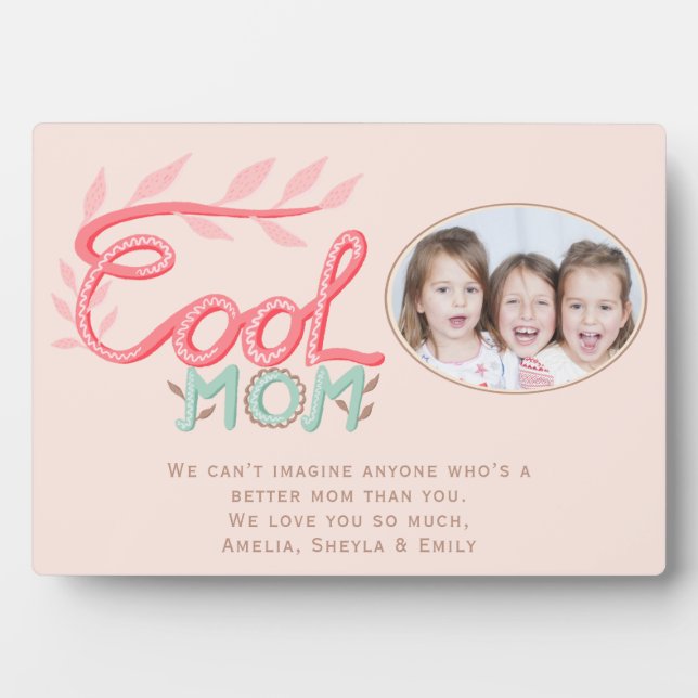 Niedliche Coole Mama Handschrift MuttertagsFoto Fotoplatte (Vorderseite)