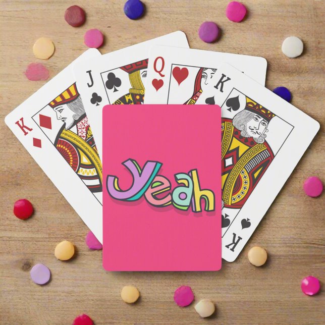 Niedliche, Coole "YEAH", kühne rosa Spiele Spielkarten (Von Creator hochgeladen)