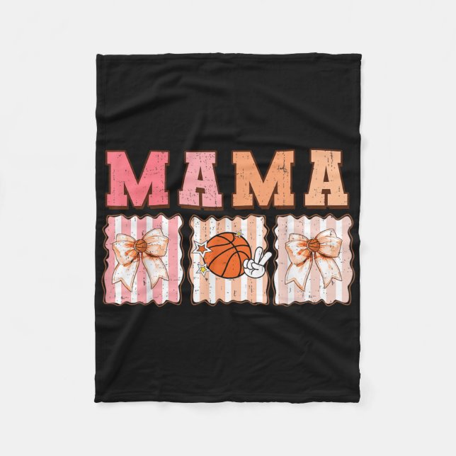 Niedliche Coquette Bow Game Day Basketball Mama Fü Fleecedecke (Vorderseite)