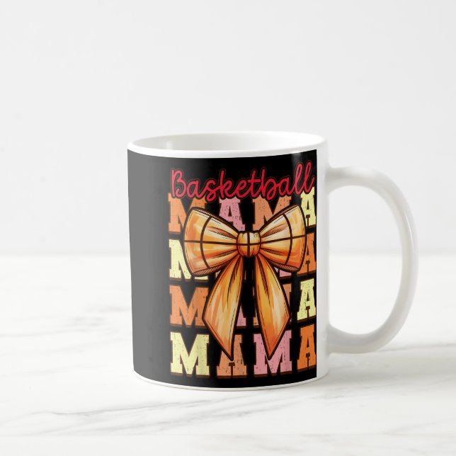Niedliche Coquette Bow Game Day Basketball Mama Fü Kaffeetasse (Rechts)