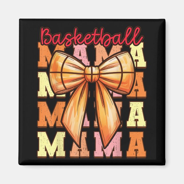 Niedliche Coquette Bow Game Day Basketball Mama Fü Magnet (Vorne)