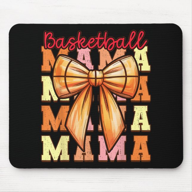 Niedliche Coquette Bow Game Day Basketball Mama Fü Mousepad (Vorne)