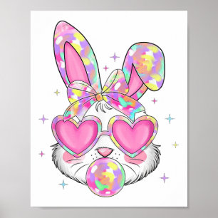 Niedliche Coquette Bow Ostertag Rabbit Bunny Oars Poster