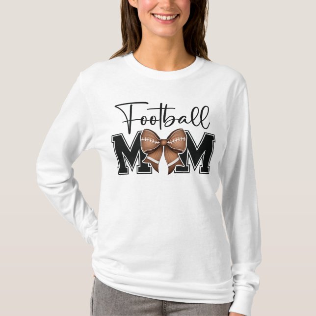 Niedliche Coquette Football-Mama T-Shirt (Vorderseite)