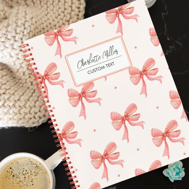 Niedliche Coquette Rosa Bögen Spirale Notizbuch (Von Creator hochgeladen)