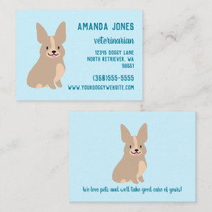 Niedliche Corgi Business Card Telefonnummerkarte