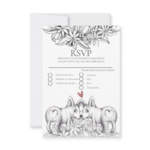 Niedliche Corgi Dogs Pencil Zeichnend Wedding RSVP