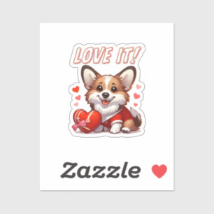 Niedliche Corgi-Liebe Aufkleber