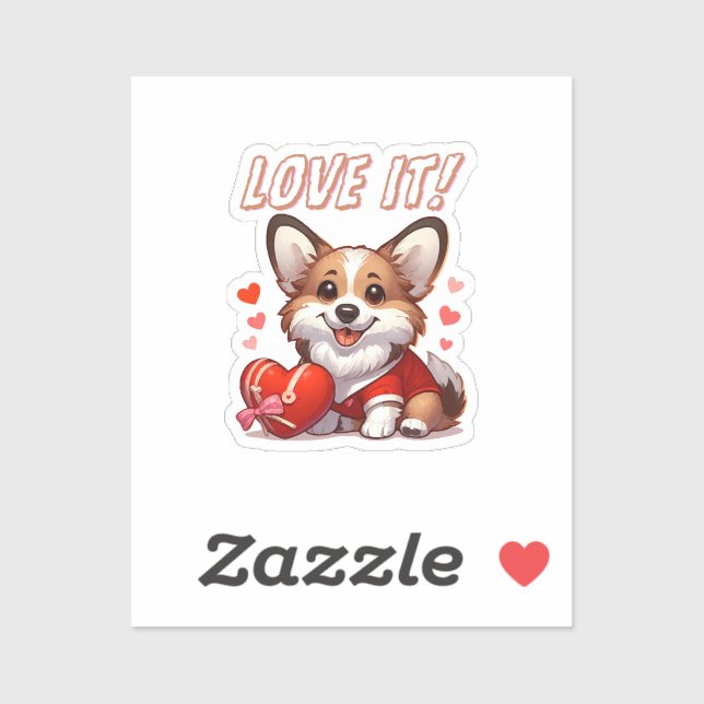 Niedliche Corgi-Liebe Aufkleber (Blatt)
