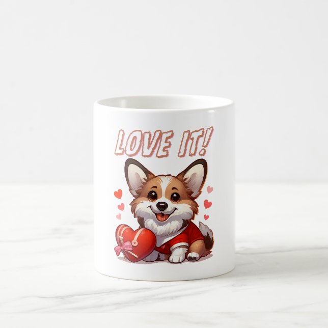 Niedliche Corgi-Liebe Kaffeetasse (Mittel)