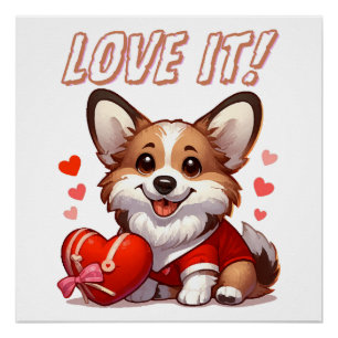 Niedliche Corgi-Liebe Poster