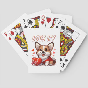 Niedliche Corgi-Liebe Spielkarten