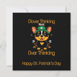 Niedliche Corgi St. Patrick's Day Card - Flachbild