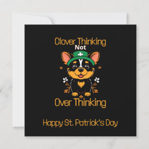 Niedliche Corgi St. Patrick's Day Card - Flachbild