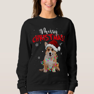 Niedliche Corgi-Weihnachtsmannmütze mit farbigen L Sweatshirt