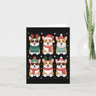 Niedliche Corgi Weihnachtsmannmütze Weihnachten Karte