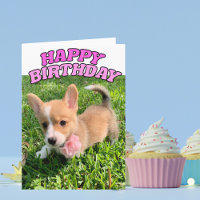Niedliche Corgi Welpe Geburtstagskarte