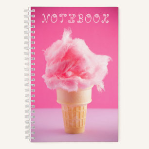 Niedliche Cotton Candy Cone Pink Nachtisch Notizbuch