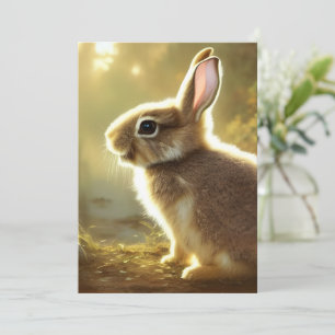 Niedliche Cottontail Wildlife Portrait Card Karte