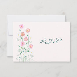 Niedliche Country Daisies Simple Wedding RSVP Karte