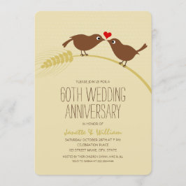 Niedliche Country Love Birds 60. Hochzeitstag Einladung