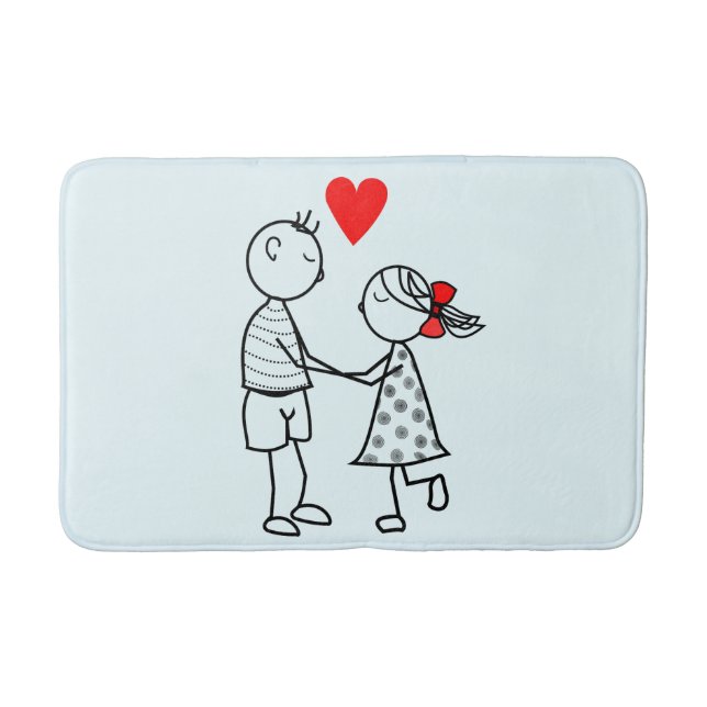 Niedliche Couple Bath Mat Badematte (Vorderseite)