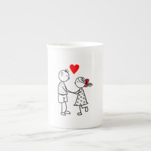 Niedliche Couple-Tasse Prozellantasse