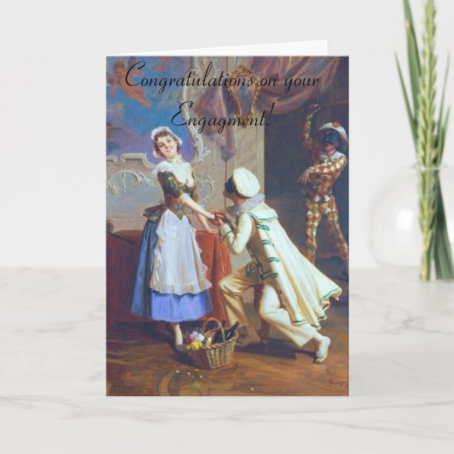Niedliche Couple-Verlobung Karte (Vorderseite)