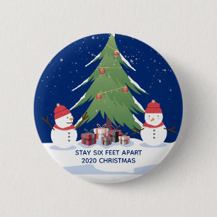 Niedliche Covid Weihnachtsschneemänner Bleibe 6 Me Button