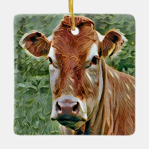 NIEDLICHE COW KERAMIKORNAMENT