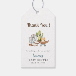 Niedliche Cowboy Boho Baby Dusche Danke Geschenkanhänger