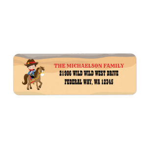 Niedliche Cowboy-Rücksendeadresse