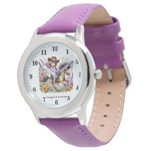Niedliche Cowgirl-Schulung hinzufügen Armbanduhr
