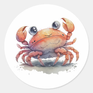 Niedliche Crab Round Stickers