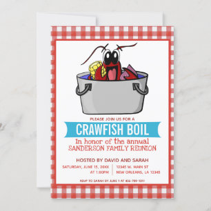 Niedliche Crawfish Boil Family Wiedersehen Meeresf Einladung