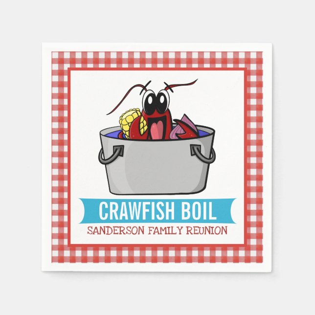 Niedliche Crawfish Boil Family Wiedersehen Meeresf Serviette (Vorderseite)