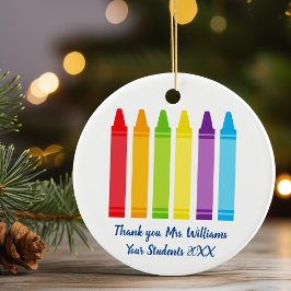 Niedliche Crayon Elementarlehrerin Custom Vielen D Keramik Ornament