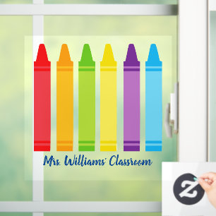 Niedliche Crayon Elementary School Lehrer Custom C Fensteraufkleber