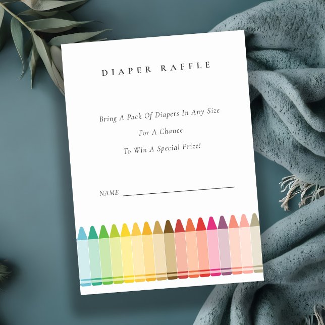 Niedliche Crayon Fun Rainbow Diaper Raffle Baby Du Begleitkarte (Von Creator hochgeladen)