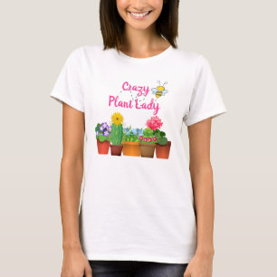 Niedliche Crazy Pflanze Lady / Cactus Garden Summe T-Shirt
